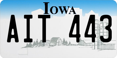 IA license plate AIT443