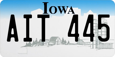 IA license plate AIT445