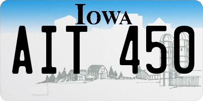 IA license plate AIT450