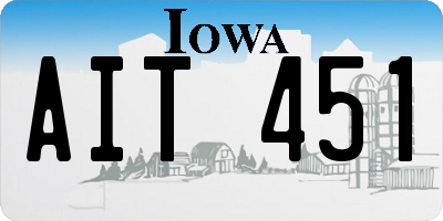 IA license plate AIT451