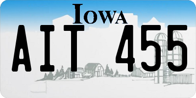 IA license plate AIT455