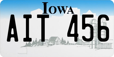 IA license plate AIT456