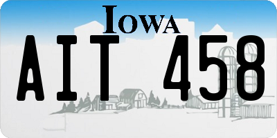 IA license plate AIT458