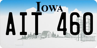 IA license plate AIT460