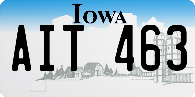 IA license plate AIT463