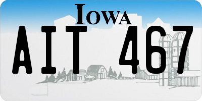 IA license plate AIT467