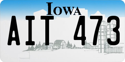 IA license plate AIT473