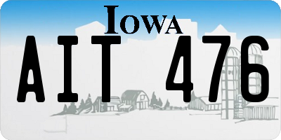 IA license plate AIT476
