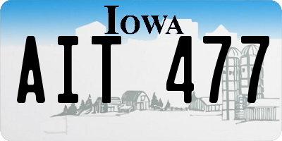 IA license plate AIT477