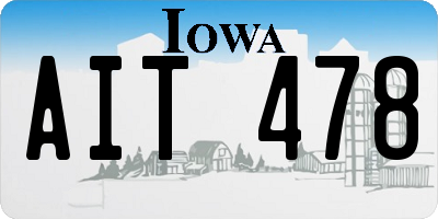 IA license plate AIT478