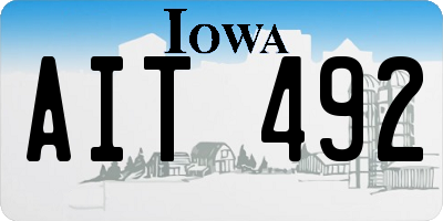 IA license plate AIT492