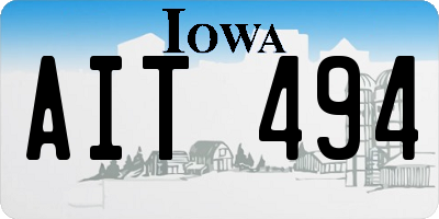 IA license plate AIT494