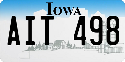 IA license plate AIT498