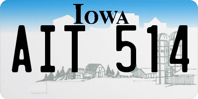 IA license plate AIT514