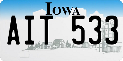 IA license plate AIT533