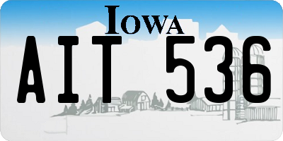 IA license plate AIT536