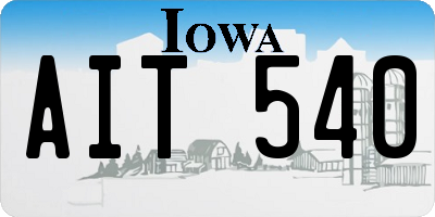 IA license plate AIT540