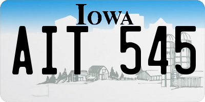 IA license plate AIT545