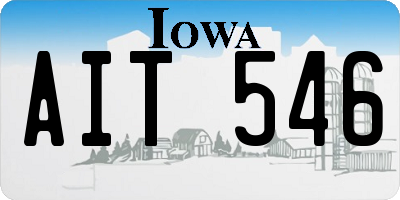 IA license plate AIT546