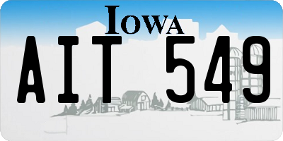 IA license plate AIT549