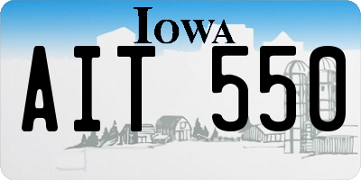 IA license plate AIT550