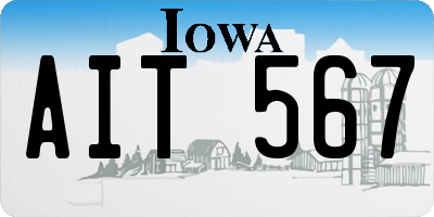 IA license plate AIT567