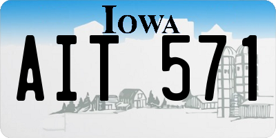 IA license plate AIT571