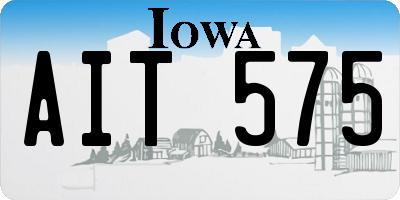 IA license plate AIT575