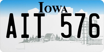 IA license plate AIT576