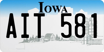 IA license plate AIT581
