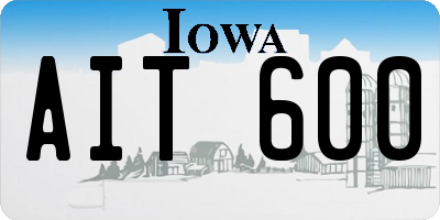 IA license plate AIT600