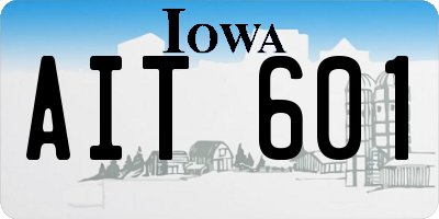IA license plate AIT601