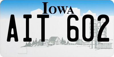 IA license plate AIT602