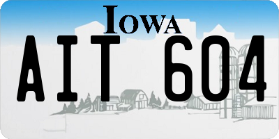 IA license plate AIT604