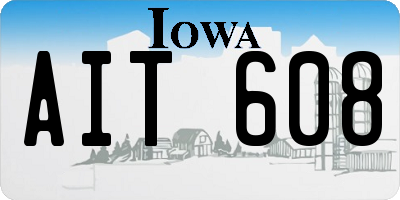 IA license plate AIT608