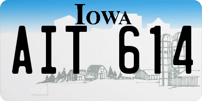 IA license plate AIT614