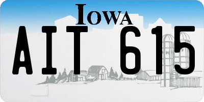 IA license plate AIT615