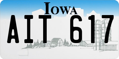 IA license plate AIT617