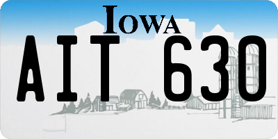 IA license plate AIT630