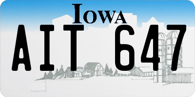 IA license plate AIT647