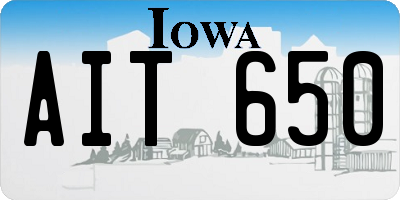 IA license plate AIT650