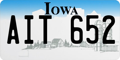 IA license plate AIT652