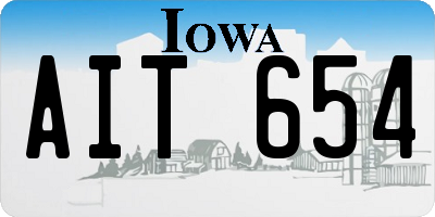 IA license plate AIT654