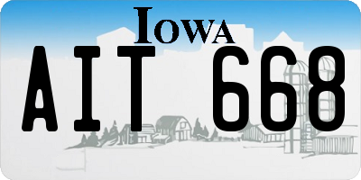 IA license plate AIT668
