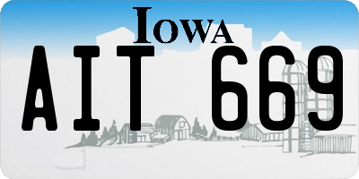IA license plate AIT669