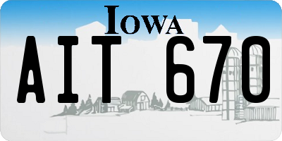 IA license plate AIT670