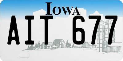 IA license plate AIT677