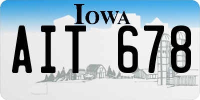 IA license plate AIT678