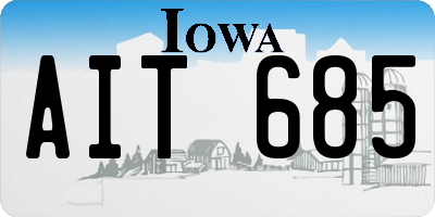 IA license plate AIT685