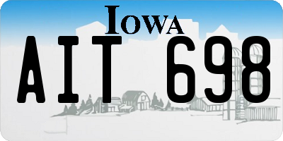 IA license plate AIT698